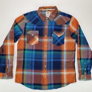 Mens Levis Western Long Sleeve Pearl Snap Shirt XL